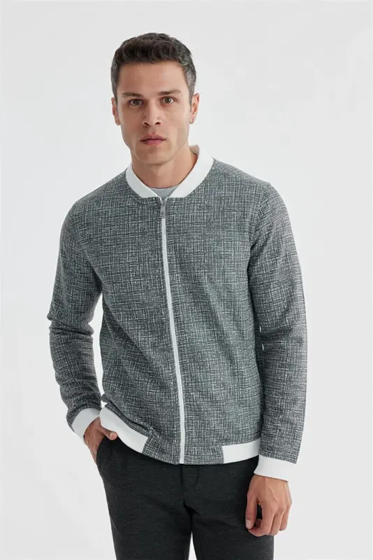 Siyah Slim Fit Pamuklu Kolej Mevsimlik Mont - 2