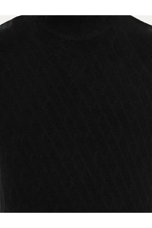 Siyah Slim Fit Yarım Balıkçı Yaka Triko Kazak 50265917-VR046 - Pierre Cardin