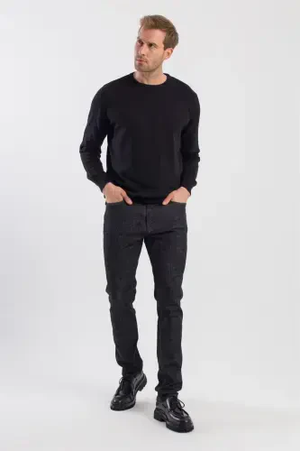 Siyah Slimfit Pamuklu Yıkamalı Jean Kot Pantolon - 3