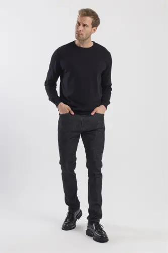 Siyah Slimfit Pamuklu Yıkamalı Jean Kot Pantolon - JAKAMEN (1)