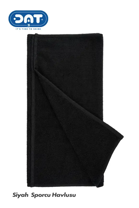 Mikrofiber Sporcu Havlusu 48x90 cm. Siyah Gym Fitness Hızlı Kuruyan Havlu - Siyah - 7