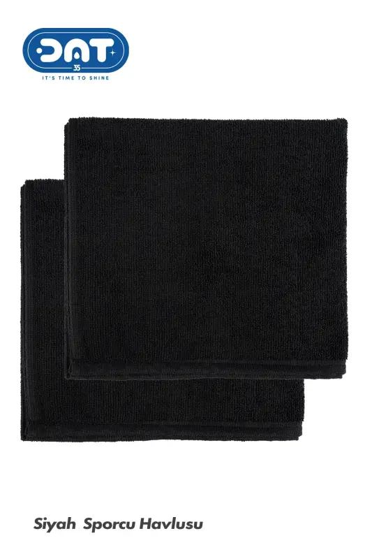 Mikrofiber Sporcu Havlusu 48x90 cm. Siyah Gym Fitness Hızlı Kuruyan Havlu - Siyah - 8
