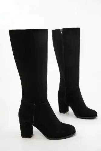 Siyah Süet Kadın Çizme 17548-SIYAH SUET - 3
