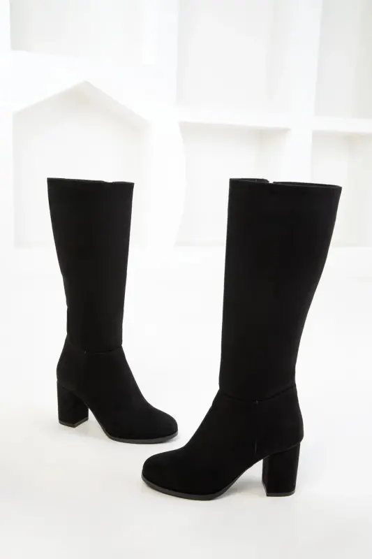 Siyah Süet Kadın Çizme 17548-SIYAH SUET - 5