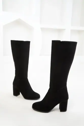 Siyah Süet Kadın Çizme 17548-SIYAH SUET - 5