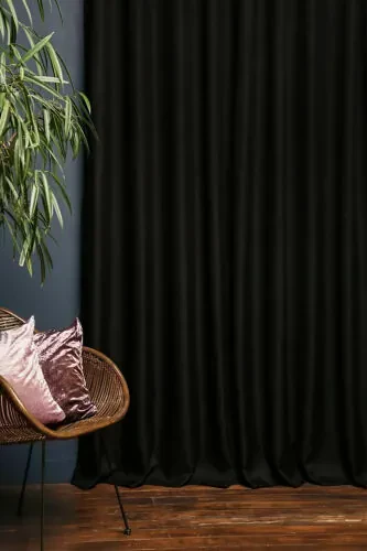 Siyah Termal %100 Işık Geçirmez Blackout Karartma Perde (EN X BOY)-Siyah - Modazone