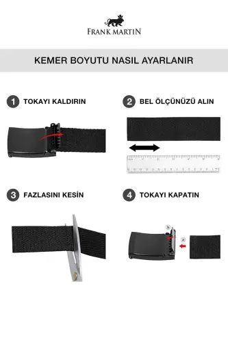 Siyah Tokalı Siyah Dokuma Taktik Kanvas Spor Kot Bez Kemer - Siyah - 5