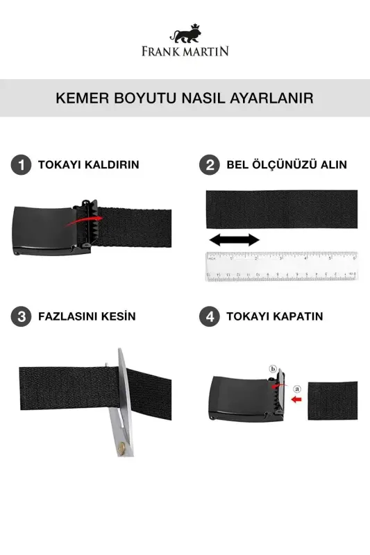 Siyah Tokalı Siyah Dokuma Taktik Kanvas Spor Kot Bez Kemer - Siyah - 5