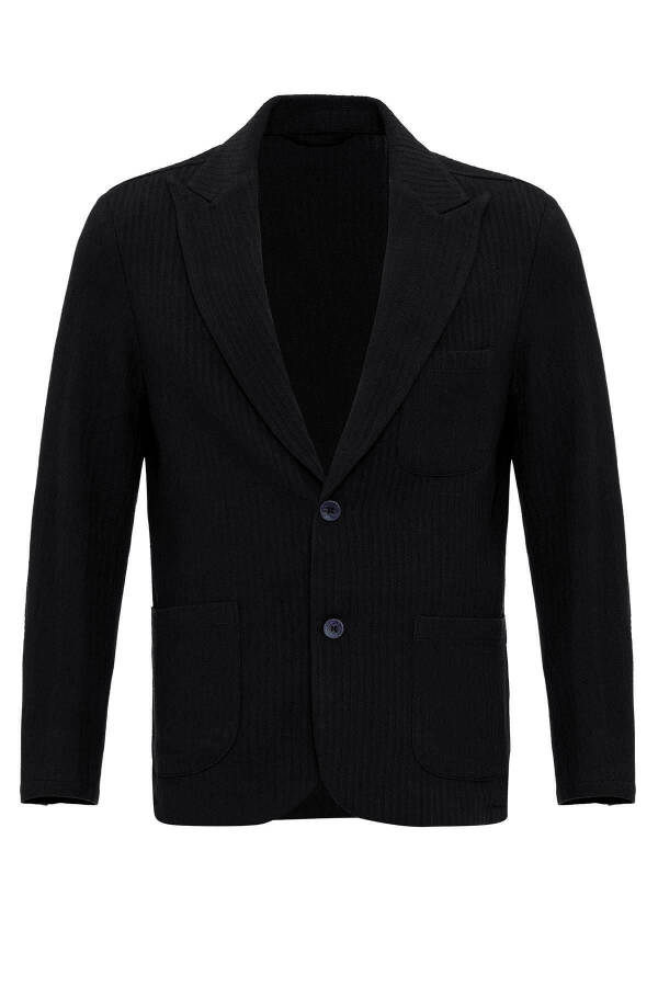 Siyah Torba Cepli Astarsız Erkek Blazer Ceket - 7