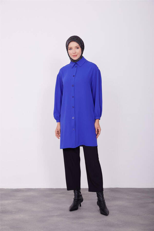 Size Buttoned Tunic Ink Blue - 1