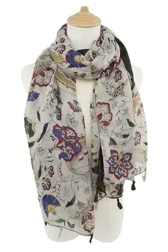 SIZNING TABASSUMINGIZ Ayollar uchun katta Boho sharf Yengil gul bosilgan sharflar Kuzgi qishki moda Chekka ro'mol o'ramlari - YOUR (1)