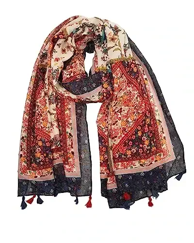Sizning tabassumingiz Ayollar uchun katta Boho sharf Yengil gul bosilgan sharflar Kuzgi qishki moda Franjli ro'mol o'rash 