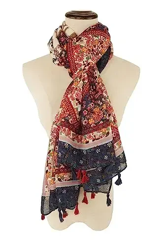 Sizning tabassumingiz Ayollar uchun katta Boho sharf Yengil gul bosilgan sharflar Kuzgi qishki moda Franjli ro'mol o'rash - 3