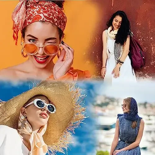 SIZNING TABASSUMINGIZ Ayollar uchun katta Boho sharf Yengil gul naqshli sharflar Kuzgi qishki moda chekkali ro'mol o'rash - 6