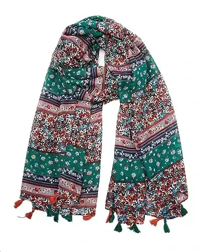 SIZNING TABASSUMINGIZ Ayollar uchun katta Boho sharf Yengil gul naqshli sharflar Kuzgi qishki moda chekkali ro'mol o'rashlar - YOUR