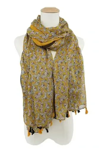 SIZNING TABASSUMINGIZ Ayollar uchun katta Boho sharf Yengil gul naqshli sharflar Kuzgi qishki moda حاشیه دار yopinchiqlar - 4