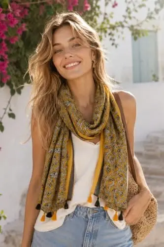 SIZNING TABASSUMINGIZ Ayollar uchun katta Boho sharf Yengil gul naqshli sharflar Kuzgi qishki moda حاشیه دار yopinchiqlar - YOUR (1)