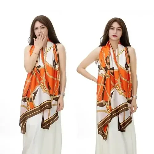 Sizning tabassumingiz Katta tut ipakdek tuyg'u Uzoq dog 'shal ro'moli Yengil quyoshdan himoya qiluvchi ro'mollar Ayollar uchun o'ralgan - 3