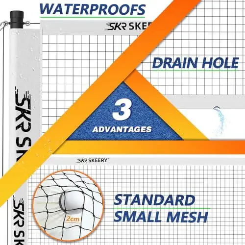 SKEERY Professional Badminton Set with Winch System, Portable Badminton Net includes Carbon Aluminum Badminton Rackets Set of 4, 3 Shuttlecocks and Carrying Bag, Badminton Sets for Backyards, Beach - 4