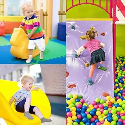 SkiBeaut 12 Pairs Toddler Non Slip Kid Boy Girl Socks with Grips, Toddlers Child Anti Skid Sticky Gripper Socks 1-7 Years Old 