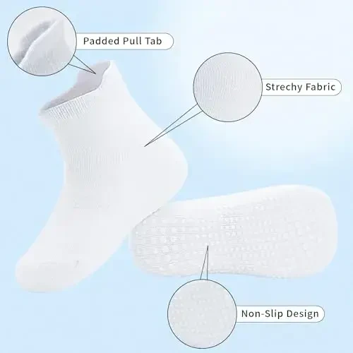 SkiBeaut 12 Pairs Toddler Non Slip Kid Boy Girl Socks with Grips, Toddlers Child Anti Skid Sticky Gripper Socks 1-7 Years Old - MODAZONE (1)