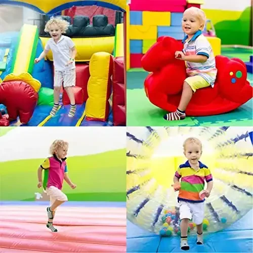 SkiBeaut yosh bolalar uchun bolalar sirpanmaydigan paypoqlar, tutqichli yopishqoq sirpanchiq paypoqlar 1-7 yoshgacha 12 juft bolalar uchun o'g'il bolalar qizlar paypoqlari - 2