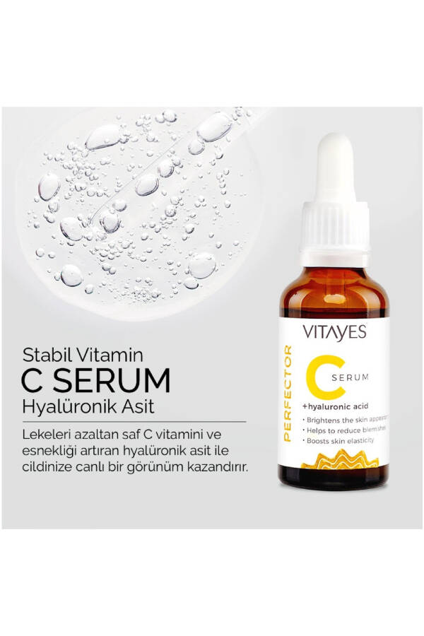 Skin Tone Evener Anti-Spot C Vitamin 10% Hyaluronic Acid Brightening Moisturizing Skin Serum - 6