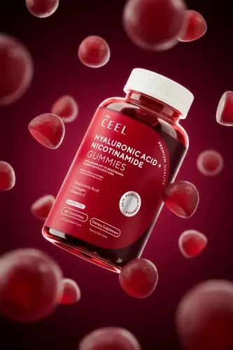 Skin Vitamin Chewable Vegan Gummy, Hyaluronic Acid, Vitamin C, Glutathione, Q10, ALA, Biotin - VITACEEL (1)