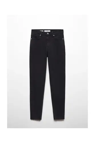 Skinny-Jeans mit verkürzter Länge - Schwarzer Denim 