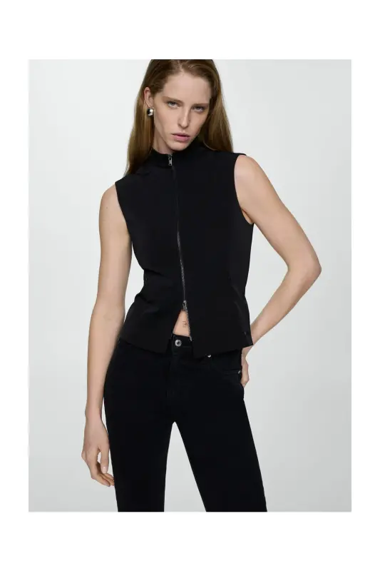Skinny-Jeans mit verkürzter Länge - Schwarzer Denim - 8