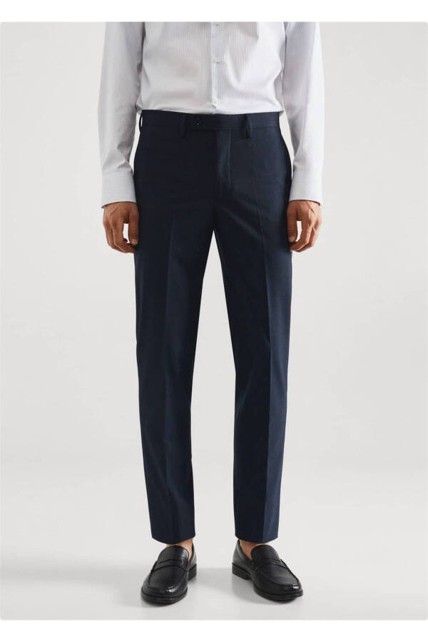 Skinny Fit Patterned Cloth Pants with Stretch Fabric - 1