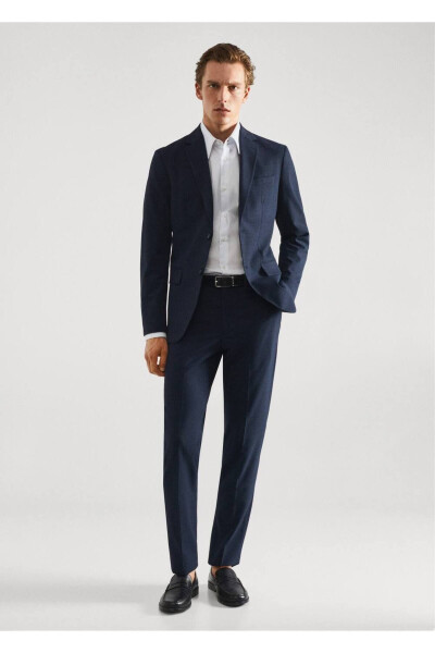 Skinny Fit Patterned Cloth Pants with Stretch Fabric - MANGO MAN (1)
