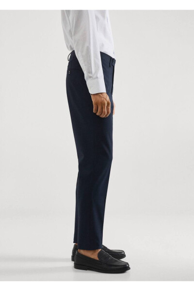 Skinny Fit Patterned Cloth Pants with Stretch Fabric - 5