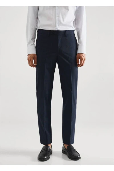 Skinny Fit Patterned Cloth Pants with Stretch Fabric - 1