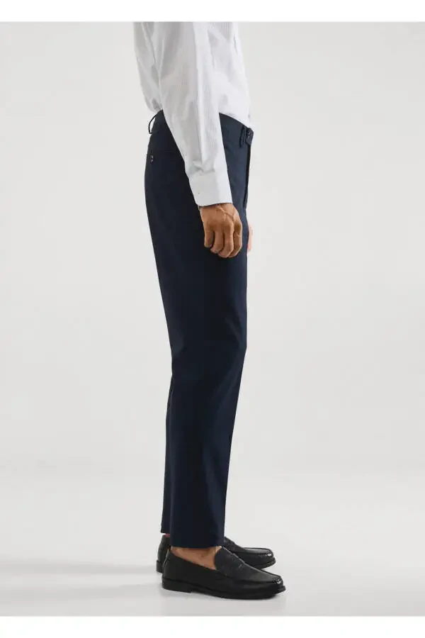 Skinny Fit Patterned Cloth Pants with Stretch Fabric - 5