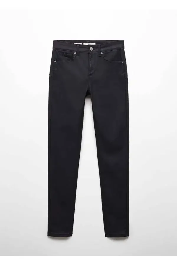 Skinny Jean Pants with Waxed Push-Up - 3