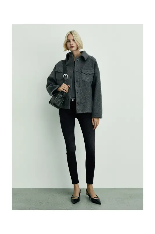 Skinny push-up jeans-Black denim - 3