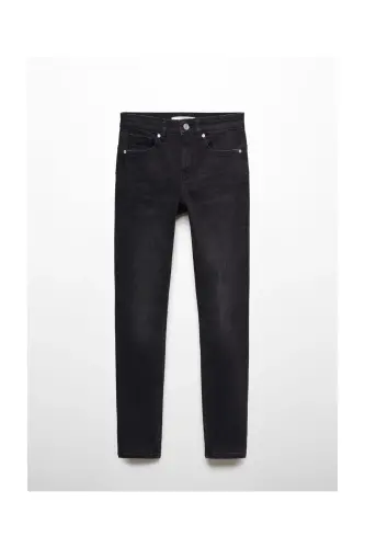 Skinny Push-up-Jeans - Schwarzer Denim - 1
