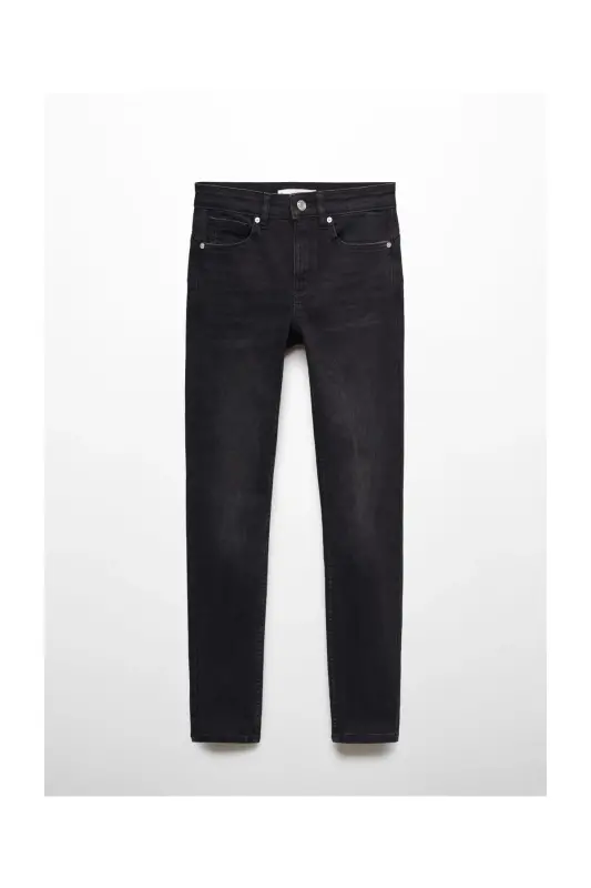 Skinny Push-up-Jeans - Schwarzer Denim - 1