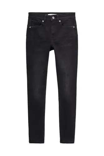 Skinny Push-up-Jeans - Schwarzer Denim - 5