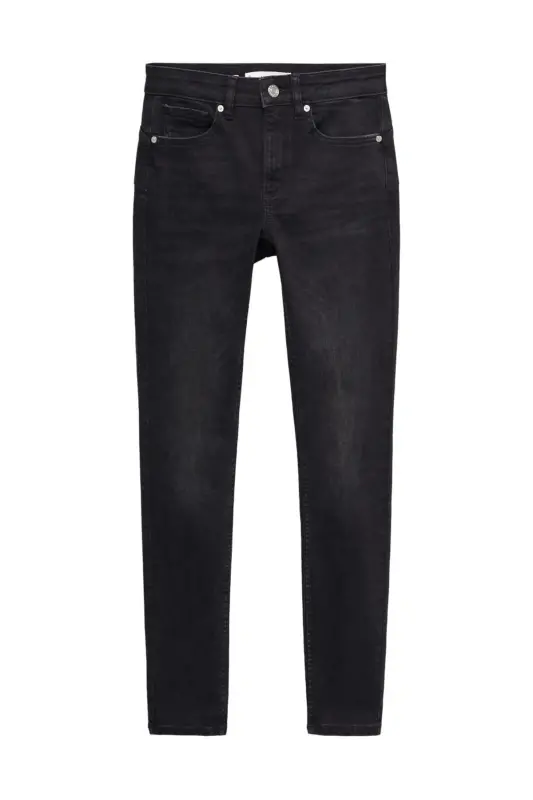 Skinny Push-up-Jeans - Schwarzer Denim - 5
