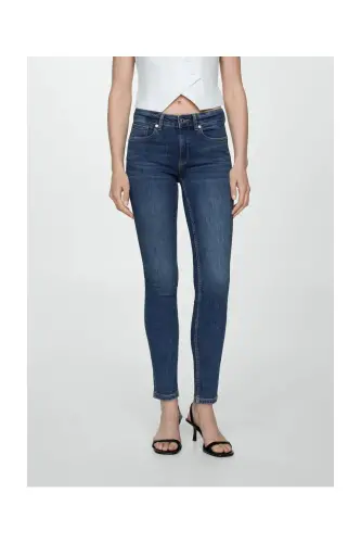 Skinny push-up jeans-Dark Blue - 4
