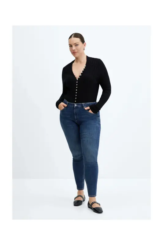 Skinny push-up jeans-Dark Blue - 8