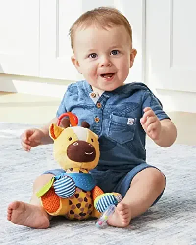 Skip Hop Bandana Buddies Baby Activity and Teething Toy with Multi-Sensory Rattle and Textures, Giraffe - SKIP HOP (1)