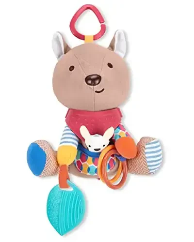 Skip Hop Bandana Buddies Baby Activity and Teething Toy with Multi-Sensory Rattle and Textures, Kangaroo - SKIP HOP