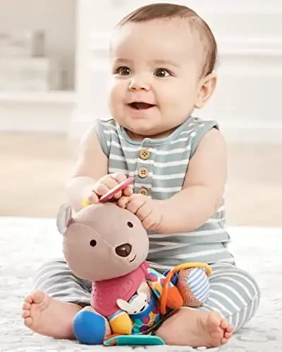 Skip Hop Bandana Buddies Baby Activity and Teething Toy with Multi-Sensory Rattle and Textures, Kangaroo - SKIP HOP (1)
