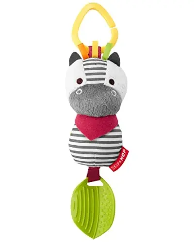 Skip Hop Bandana Buddies Baby Activity Chime & Teether Aravacha o'yinchog'i, Zebra - 1