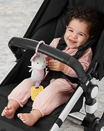 Skip Hop Bandana Buddies Baby Activity Chime & Teether Aravachasi oʻyinchogʻi, Fil, 3x2.5x7 dyuym (1 dona) - 3