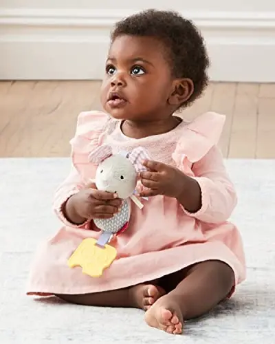 Skip Hop Bandana Buddies Baby Activity Chime & Teether Aravachasi oʻyinchogʻi, Fil, 3x2.5x7 dyuym (1 dona) - 4