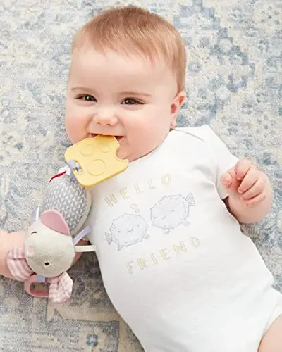 Skip Hop Bandana Buddies Baby Activity Chime & Teether Stroller Toy, Elephant, 3x2.5x7 Inch (Pack of 1) - 2